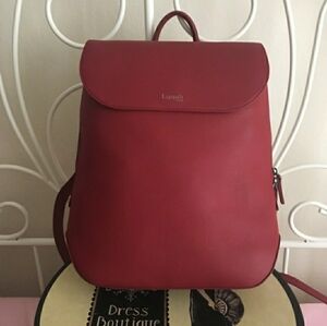 Lipault Paris Plume Elegance red Large leather Laptop backpack